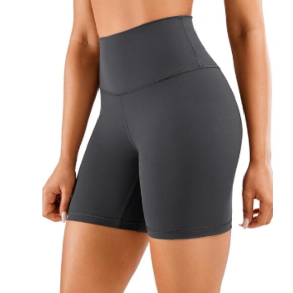 CRZ YOGA | NWT Nakedfeel Origin Yoga Workout Shorts 6'' in Olive Grey Medium - Picture 1 of 9